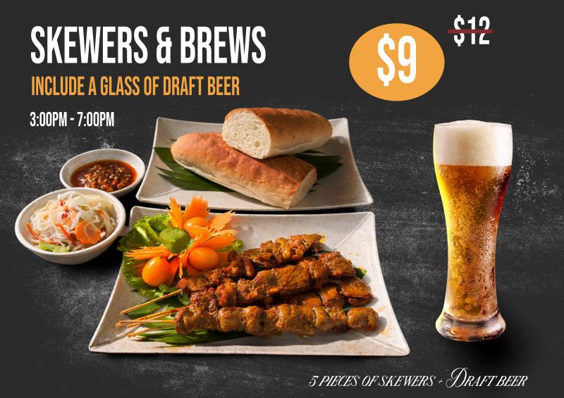 Unwind with Skewers & Brews!
